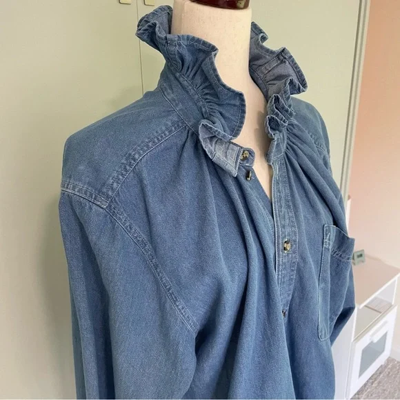 Women's Denim KMJ Shirt Quarantina Style Large - Picture 7 of 16